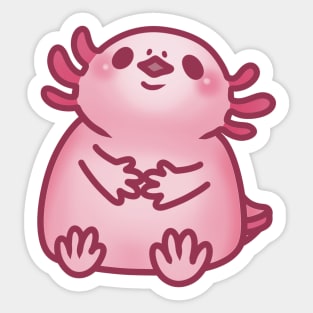Cute Pink Axolotl Sticker